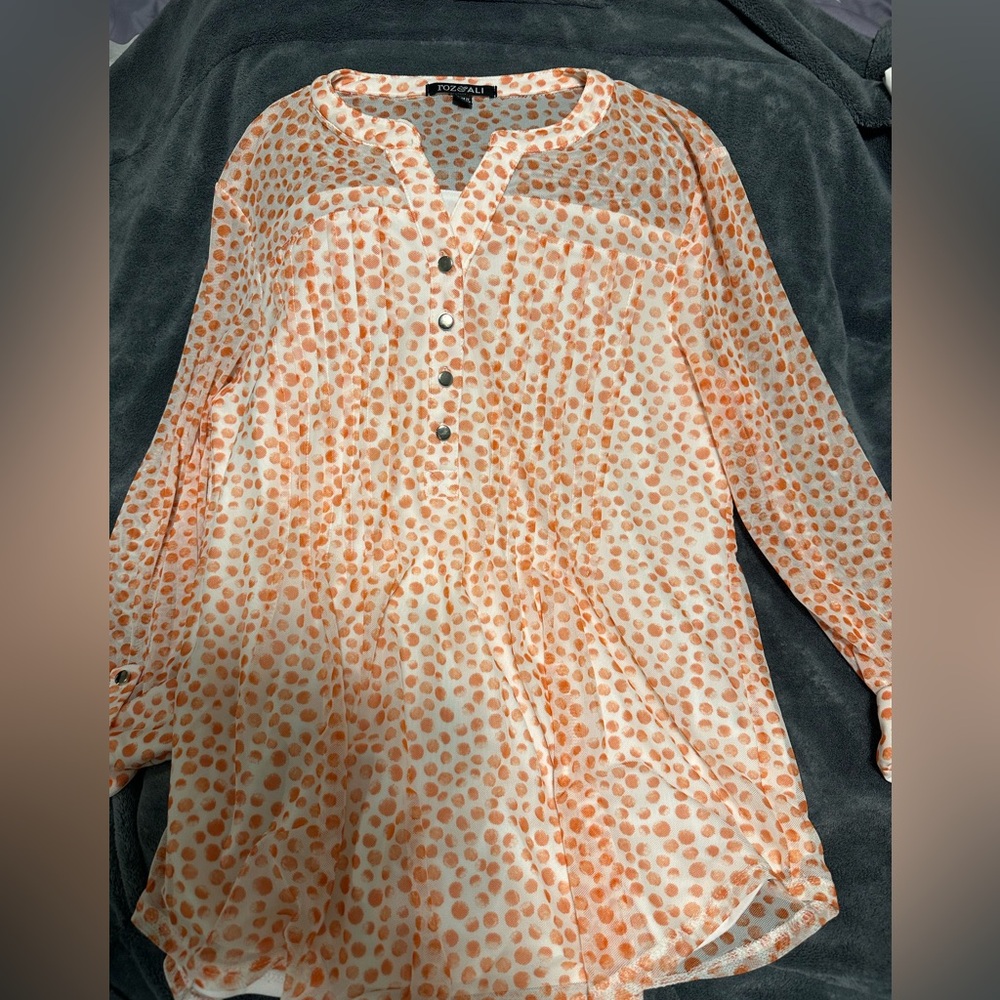 Polka Dot Blouse - Orange